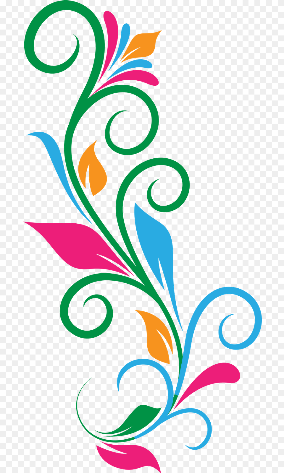 Abstract Flower Cliparts Flower Design Clipart Flower Side Border Design, Art, Floral Design, Graphics, Pattern Png