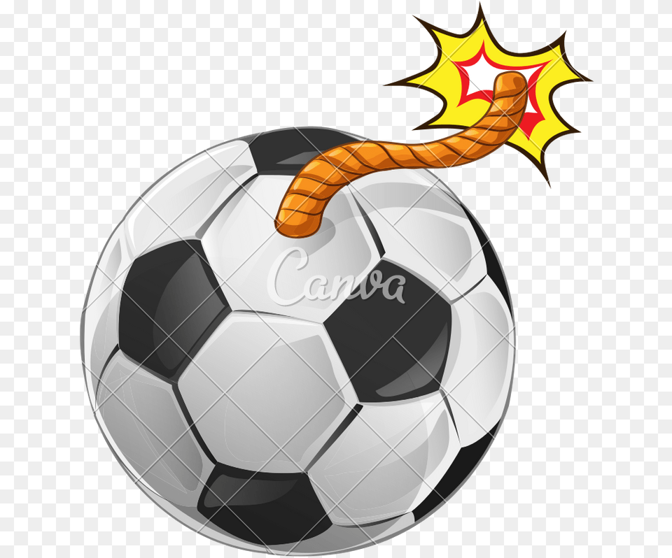 Abstract Football Bomb Shape Vector Icon Illustration Cartoon Bomb Soccer Ball, Soccer Ball, Sport Free Png Download