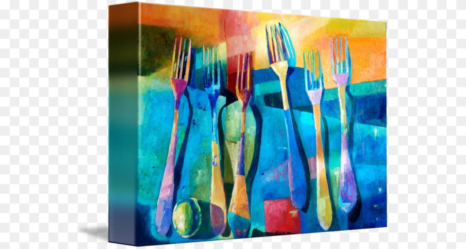 Abstract Fork Abstract Kitchen Canvas Art, Cutlery, Spoon, Brush, Device Png Image