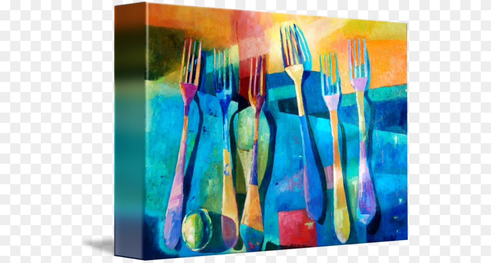 Abstract Fork Kitchen Painting Art, Cutlery, Spoon, Brush, Device Free Png