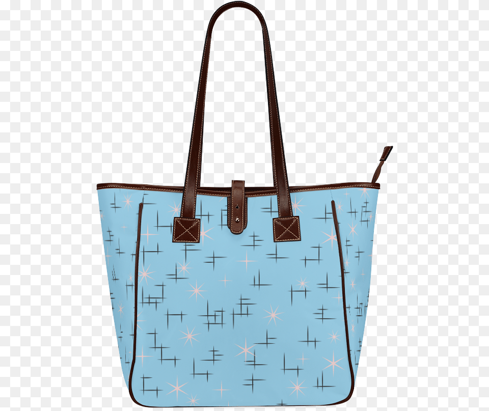 Abstract Lines And Pink Stars On Baby Blue Retro Classic Tote Bag, Accessories, Handbag, Purse, Tote Bag Free Png Download