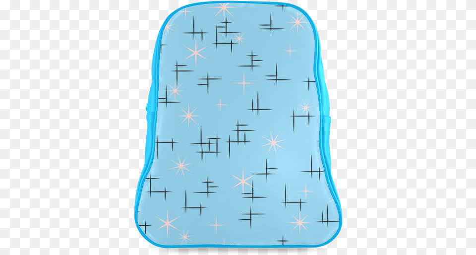 Abstract Lines And Pink Stars On Baby Blue Retro School Illustration, Cushion, Home Decor, Aircraft, Airplane Free Png Download