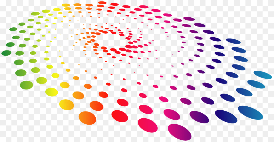 Abstract Oval Rainbow Dot With Transparent Background Vertical, Coil, Spiral, Pattern Free Png Download
