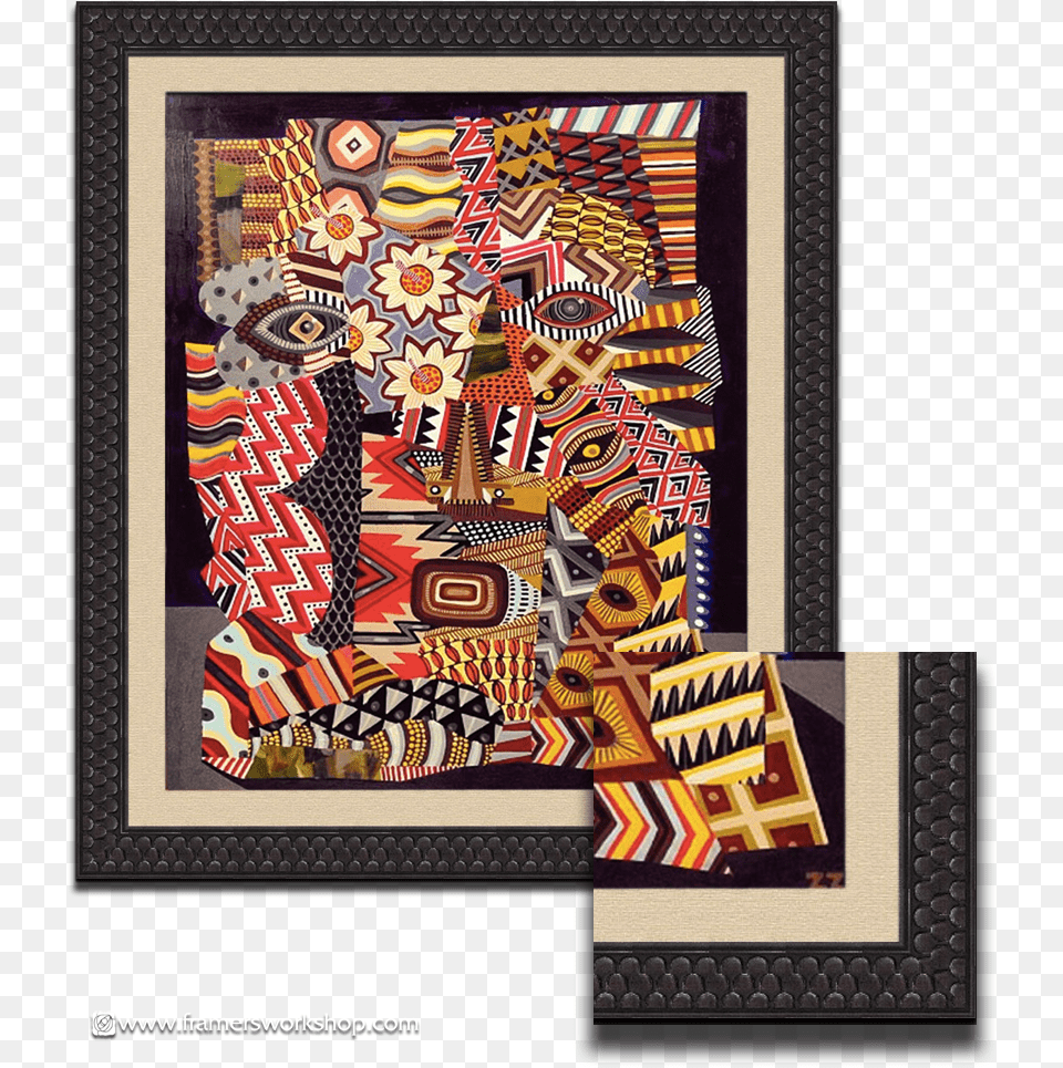 Abstract Painting On Canvas Framed With Linen Liner, Art, Collage, Home Decor, Rug Png
