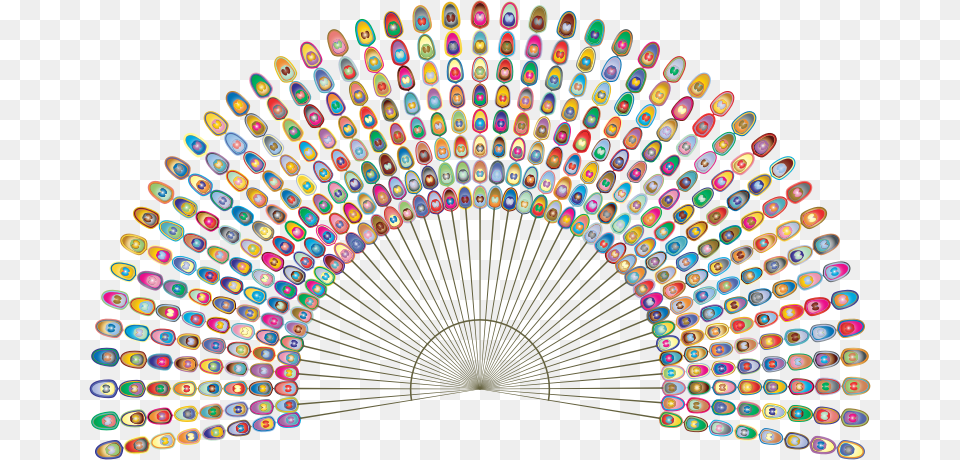 Abstract Peacock Feathers Prismatic Concentric Circles Of People, Animal, Bird, Lighting, Light Free Png