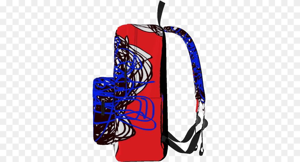 Abstract Regiaart Red Blue Black Backpack Cj So Cool Face Backpack, Bag, Person Png Image