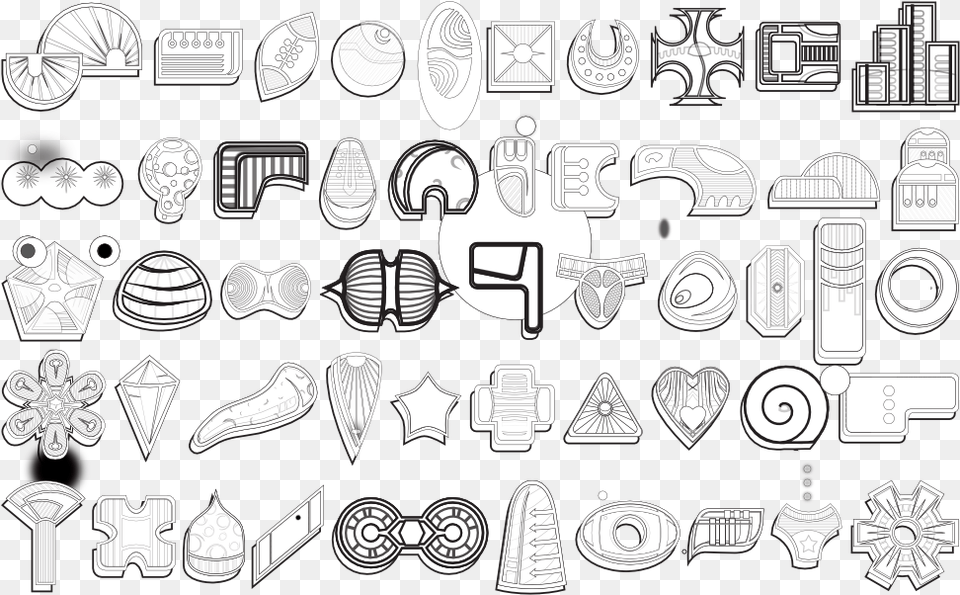 Abstract Shapes With Patterns Black Illustration, Art, Doodle, Drawing, Pattern Free Png Download