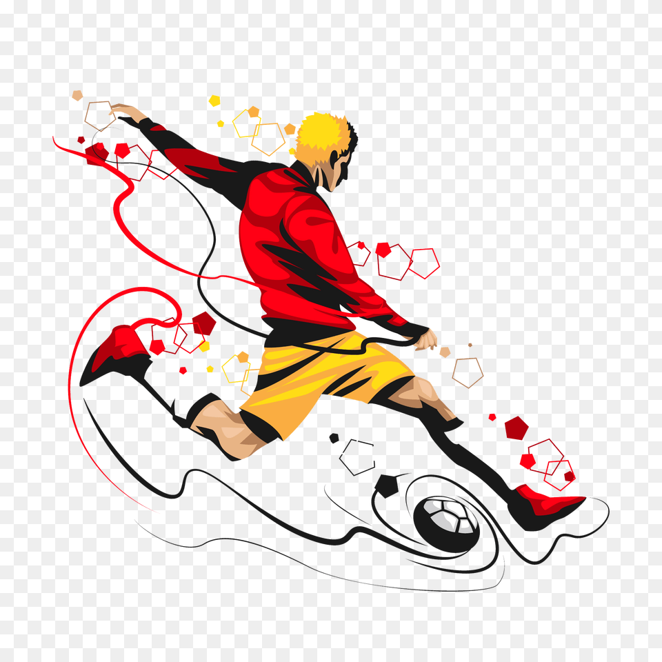 Abstract Soccer Vector Clipart, Art, Graphics, Person Png Image