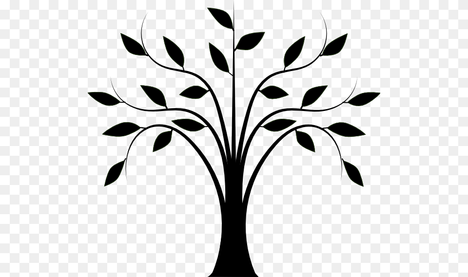 Abstract Tree With Leaves Clip Art, Floral Design, Graphics, Pattern, Stencil Png Image