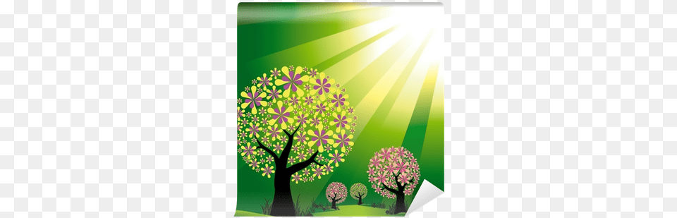 Abstract Trees On Green Light Burst Background Wall Facing Adversity Thoughts Of Wisdom Praise And Promise, Art, Sunlight, Graphics, Flower Free Transparent Png