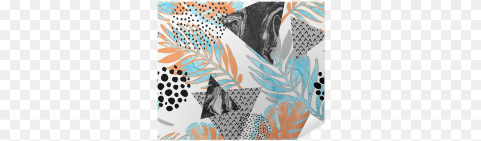 Abstract Tropical Leaves Flower With Watercolor Rough Watercolor Painting, Art, Collage, Pattern, Graphics Free Png Download