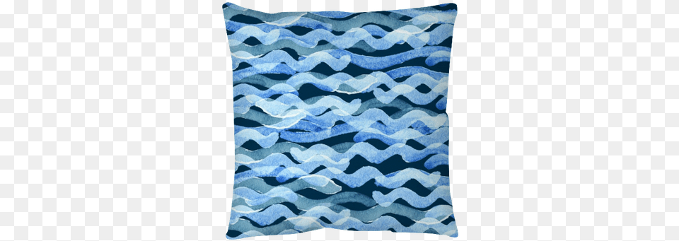 Abstract Watercolor Blue Wave Pattern Throw Pillow Watercolor Painting, Cushion, Home Decor, Rug, Texture Png Image