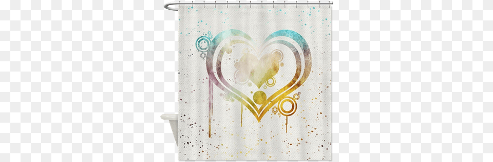 Abstract Watercolor Heart 10 Shower Curtain With Images, Shower Curtain Free Transparent Png