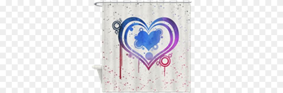 Abstract Watercolor Heart 6 Shower Curtain Abstract Watercolor Heart 4 Shower Curtain, Shower Curtain Free Png