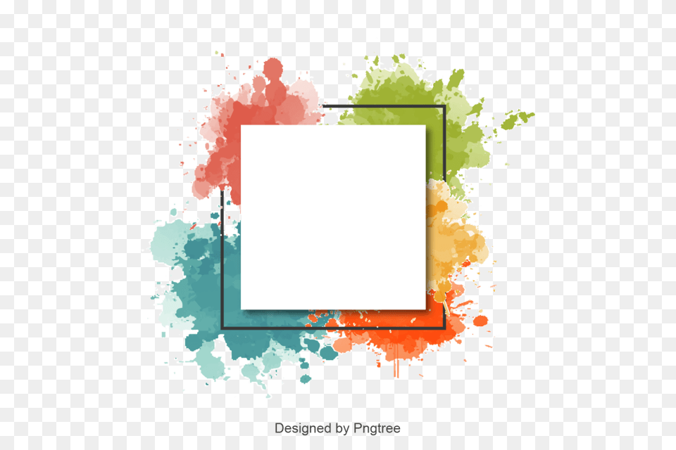 Abstract Watercolor Splash Frame And Border Watercolor Border, White Board, Art, Painting Free Png