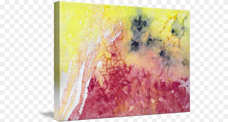 Abstract Watercolor Texture Pink And Yellow By Ginette Callaway Painting, Canvas, Art Png Image