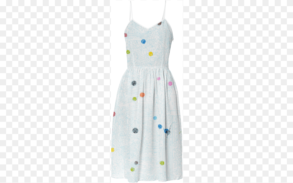 Abstract Waterfall Blue Line Multi Dots Summer Dress Pattern, Clothing, Blouse, Fashion, Robe Free Transparent Png