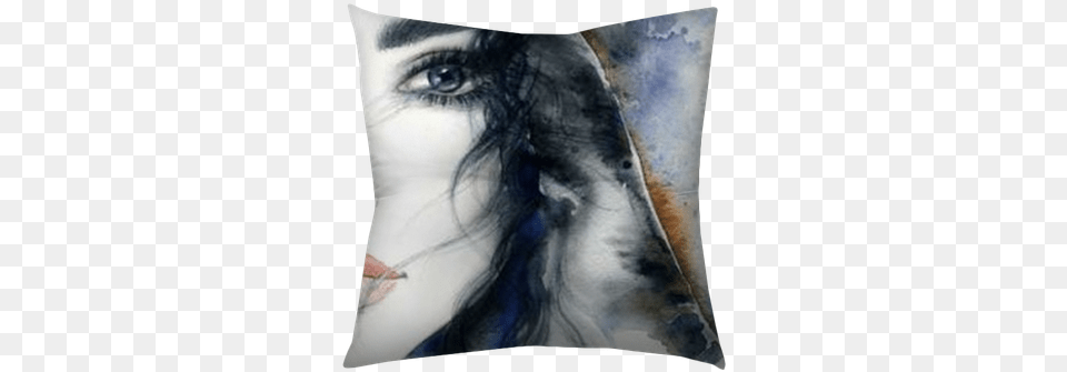 Abstract Woman Face Toile Visage Peinture, Cushion, Home Decor, Art, Pillow Free Transparent Png