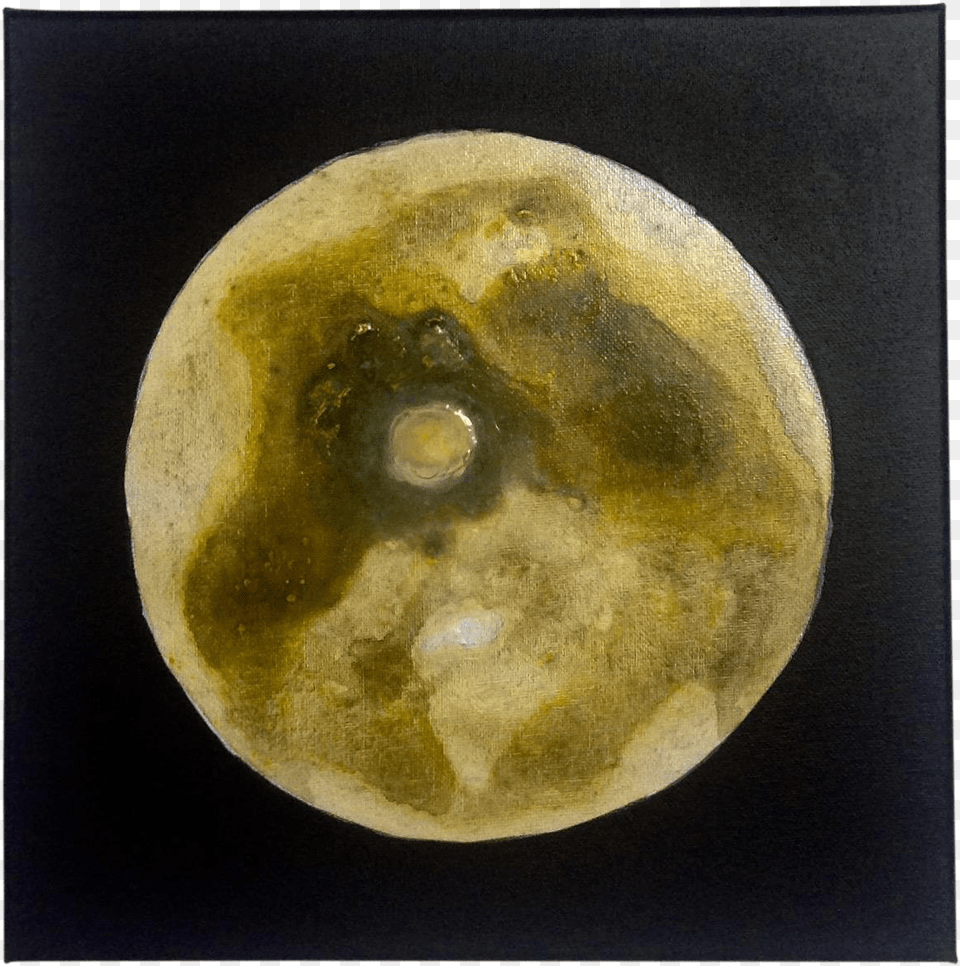 Abstract Yellow Moon Acrylic On Canvas Painting On Still Life, Astronomy, Outdoors, Night, Nature Png