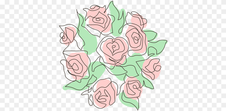 Abundant Rose Bouquet Stroke Transparent U0026 Svg Vector File Floral, Art, Plant, Pattern, Graphics Free Png