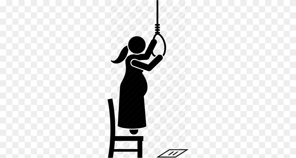 Abuse Die Hanging Suicidal Suicide Woman Icon, Rope, Silhouette, Toy Free Png Download
