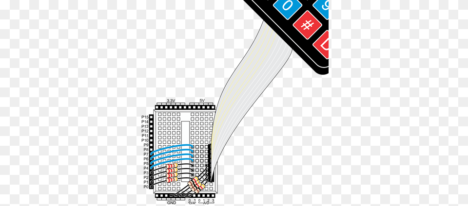 Abwx Connections For The Matrix Keypad Circuit Diagram, Computer Hardware, Electronics, Hardware, Screen Free Transparent Png