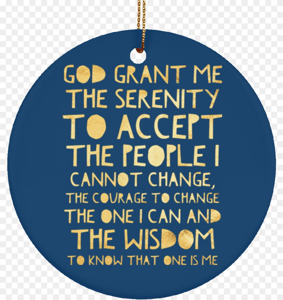 Aca Serenity Prayer Christmas Tree Ornament Ceramic Adult Children Of Alcoholics Prayer, Accessories, Disk Png