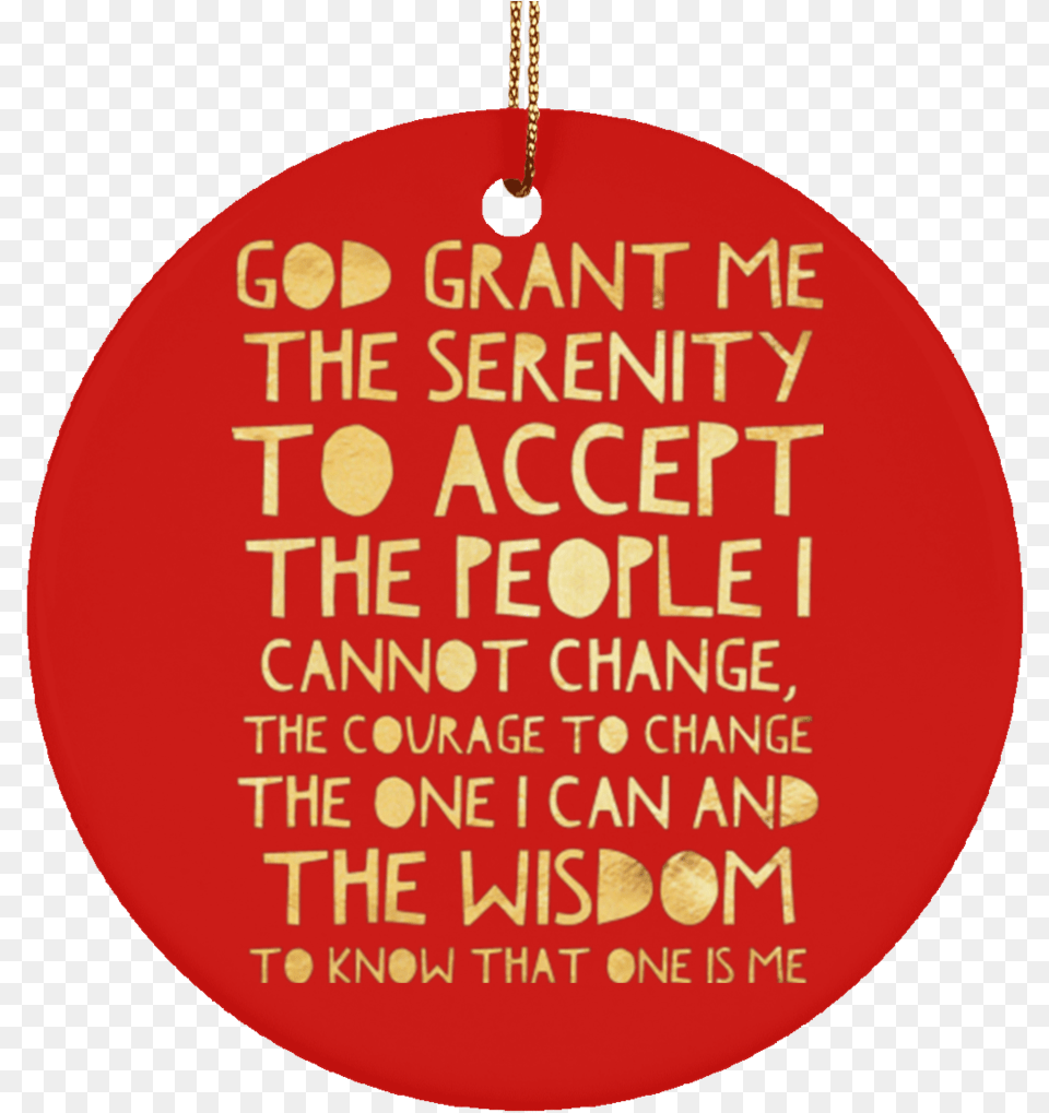Aca Serenity Prayer Christmas Tree Ornament Ceramic Circle, Accessories Free Transparent Png