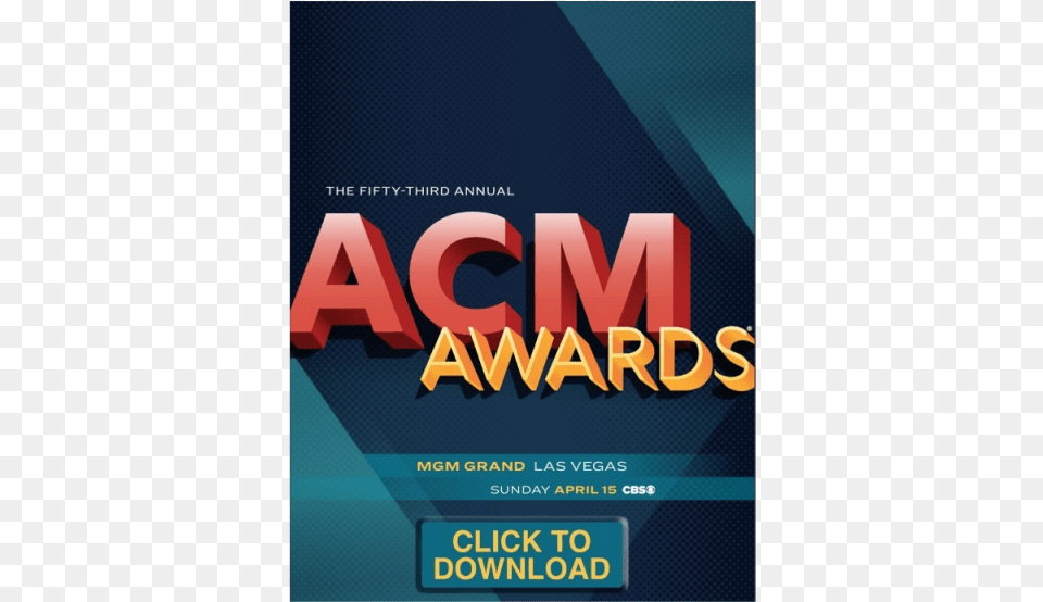 Academy Of Country Music 53rd Annual Awards Program Flyer, Advertisement, Poster, Book, Publication Png Image