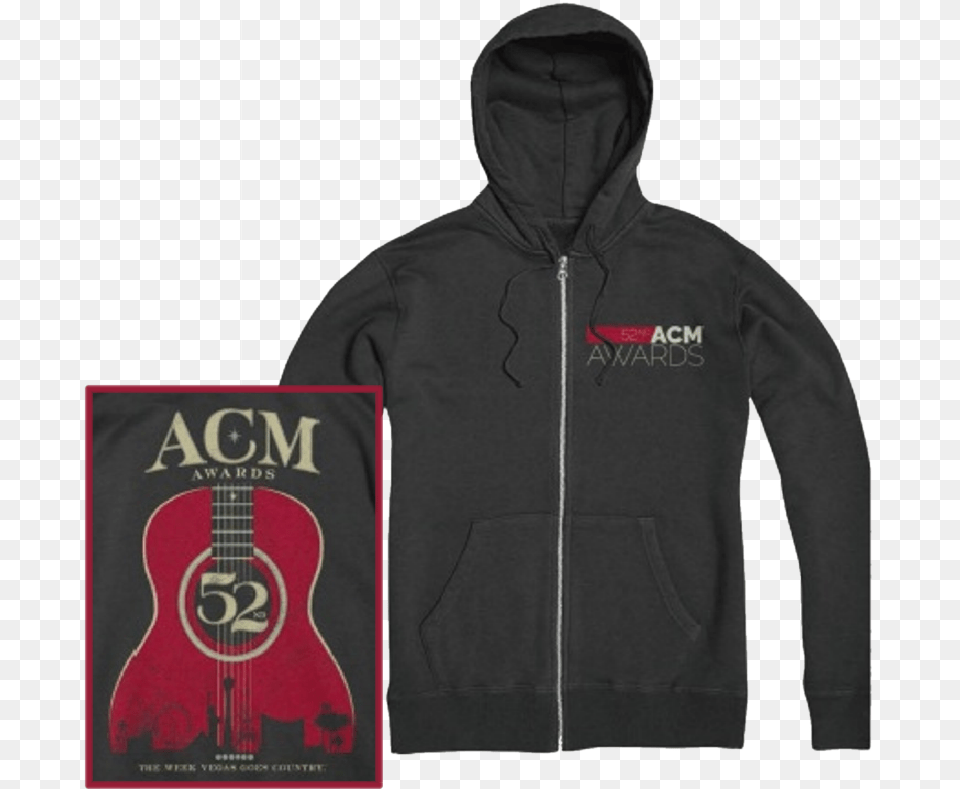 Academy Of Country Music Charcoal Heather Zip Up Hoodie Hoodie, Clothing, Hood, Knitwear, Sweater Free Png