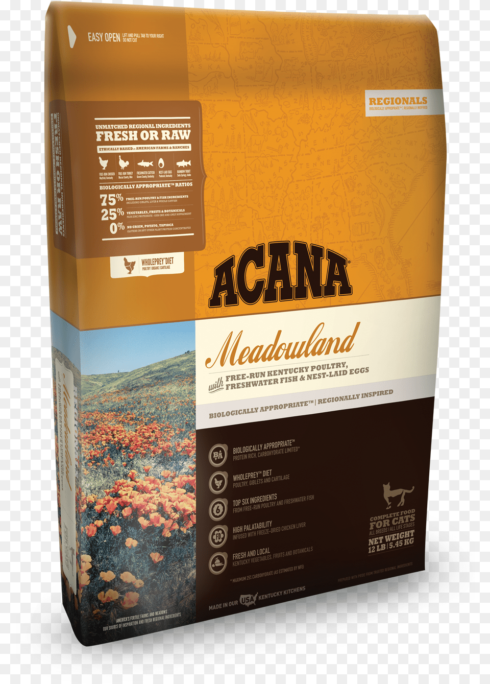 Acana Regionals Meadowland Cat Food Bags Acana Meadowland Dog Food, Advertisement, Poster, Book, Publication Free Transparent Png