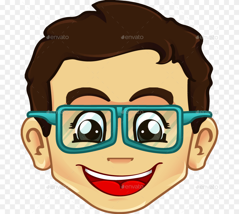 Acccool Geeky Glasses Shocked Boy Cartoon, Accessories, Photography, Face, Head Free Png