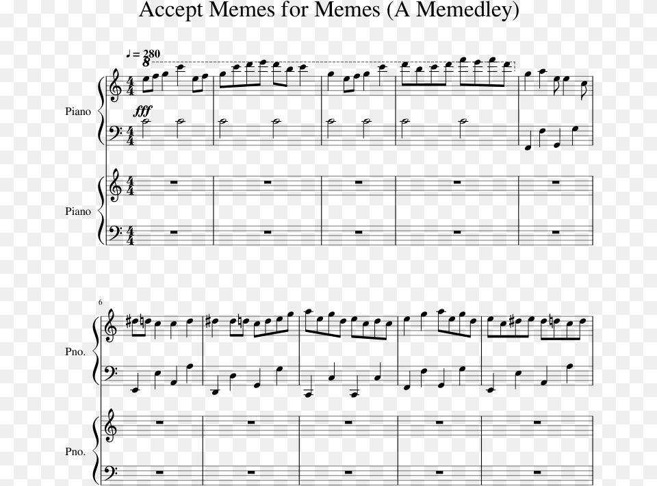 Accept Memes For Memes Sheet Music 1 Of 36 Pages Piano, Gray Free Transparent Png