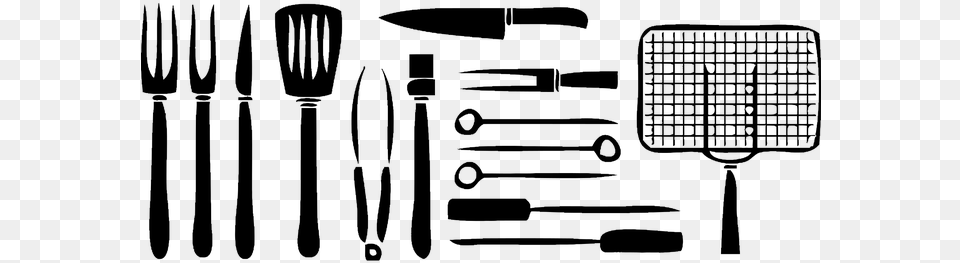 Accessories Grilling Knife Silhouette Skew Cubiertos De Parrilla, Gray Png