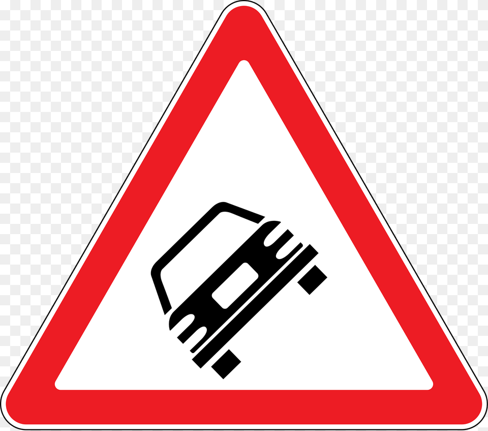 Accident Area Accident Ahead Sign In Moldova Clipart, Symbol, Road Sign Free Png