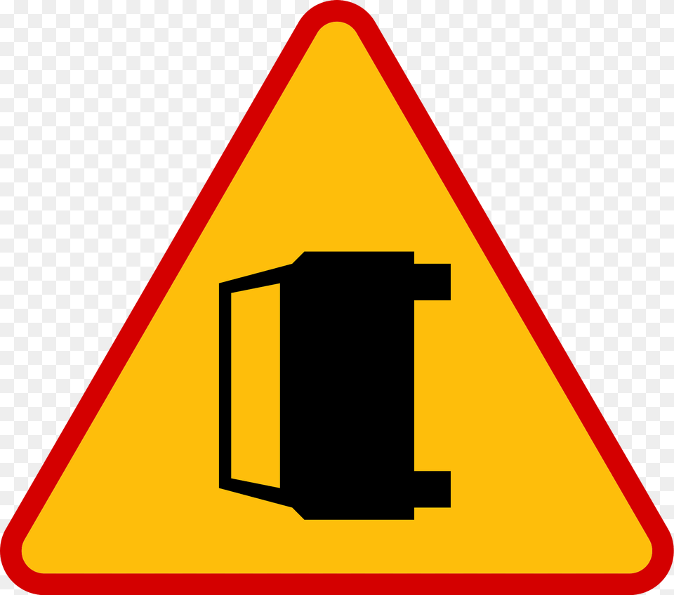 Accident Area Accident Ahead Sign In Poland Clipart, Symbol, Road Sign Png