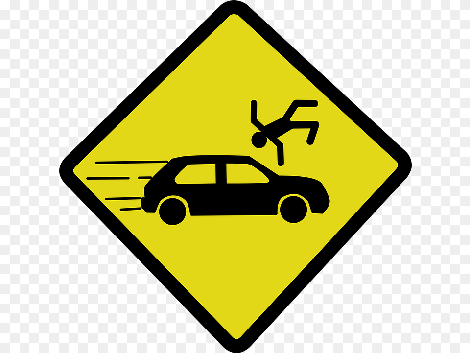 Accident Car Crash Knock Clipart Car Accident Sign, Symbol, Transportation, Vehicle, Road Sign Free Png Download