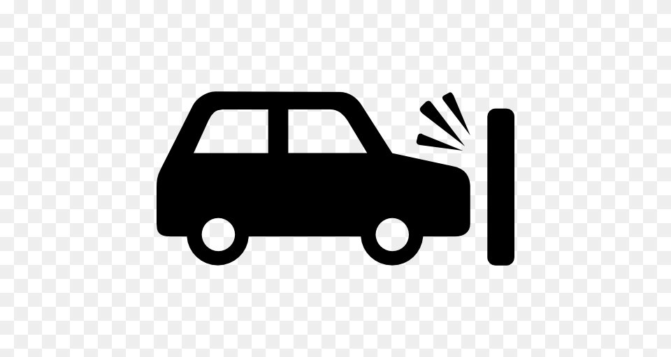 Accident Crash Frontal Car Transport Icon, Gray Free Transparent Png