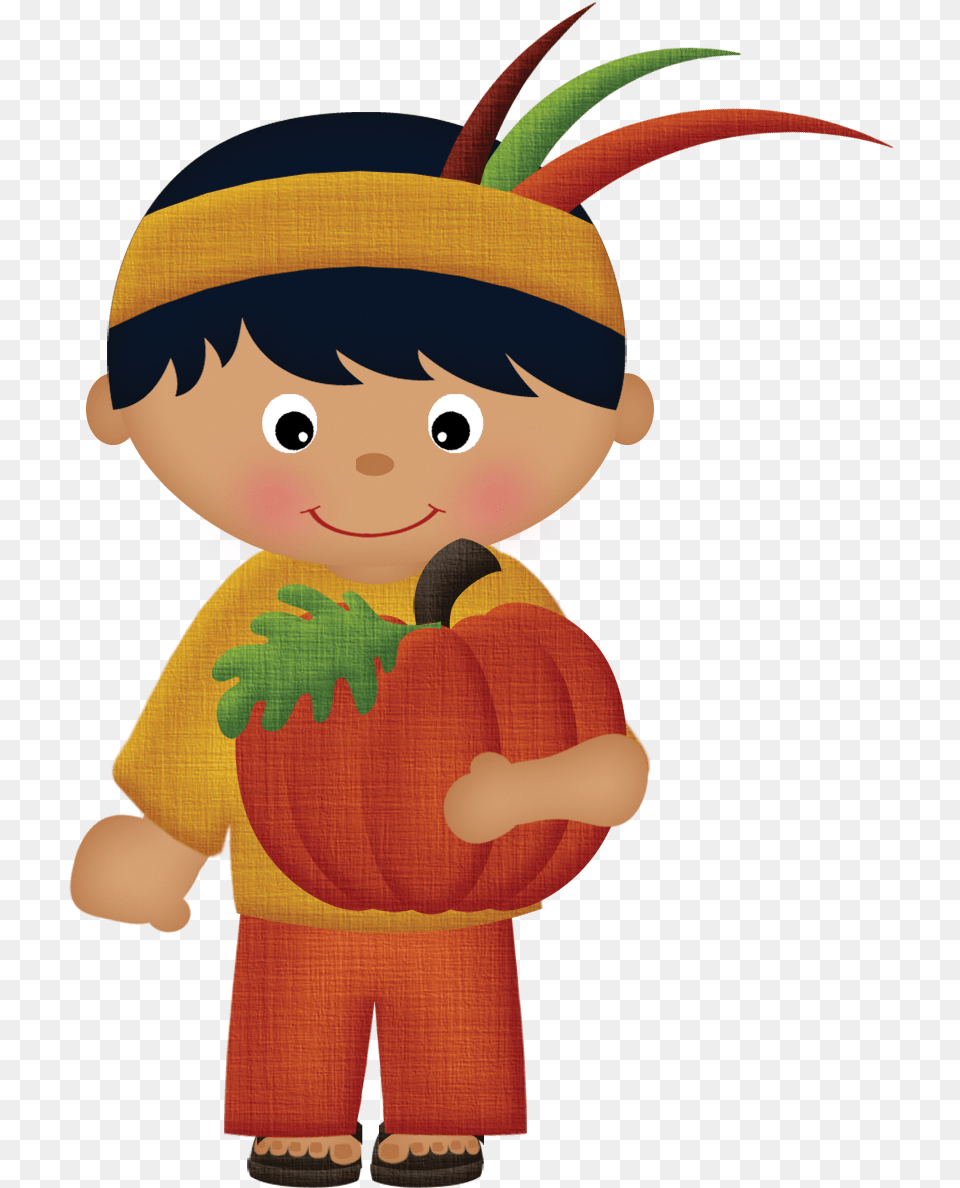 Accion De Gracias Clipart Clip Art Thanksgiving Indians, Elf, Baby, Person, Face Free Transparent Png