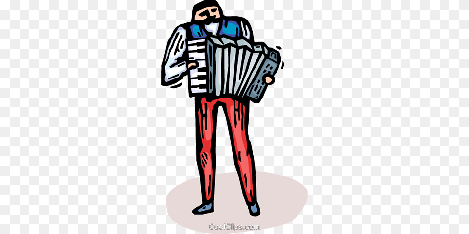 Accordion Player Royalty Vector Clip Art Illustration, Adult, Male, Man, Person Free Transparent Png