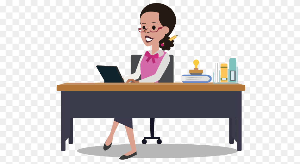 Accountants Clipart Clip Art Images, Table, Desk, Furniture, Person Free Transparent Png