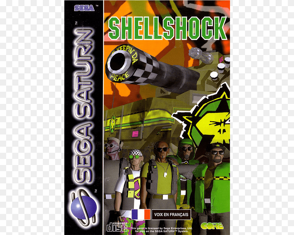 Accueil Sega Sega Saturn Shellshock Shellshock Sega Saturn, Advertisement, Poster, Man, Adult Free Png