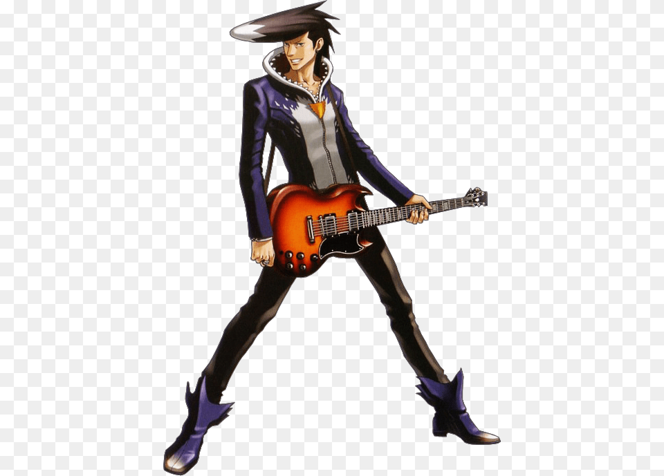 Ace Attorney Daryan Crescend, Musical Instrument, Guitar, Adult, Man Free Png