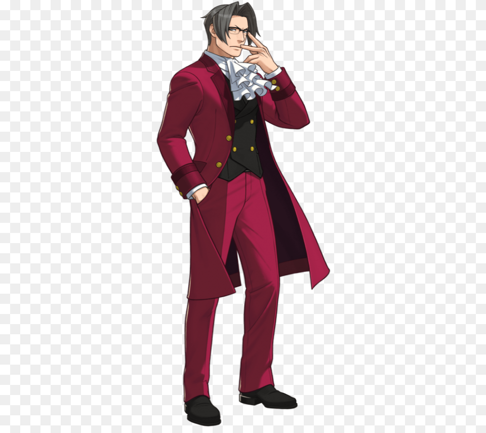 Ace Attorney Dual Destinies Miles Edgeworth, Suit, Publication, Formal Wear, Comics Png