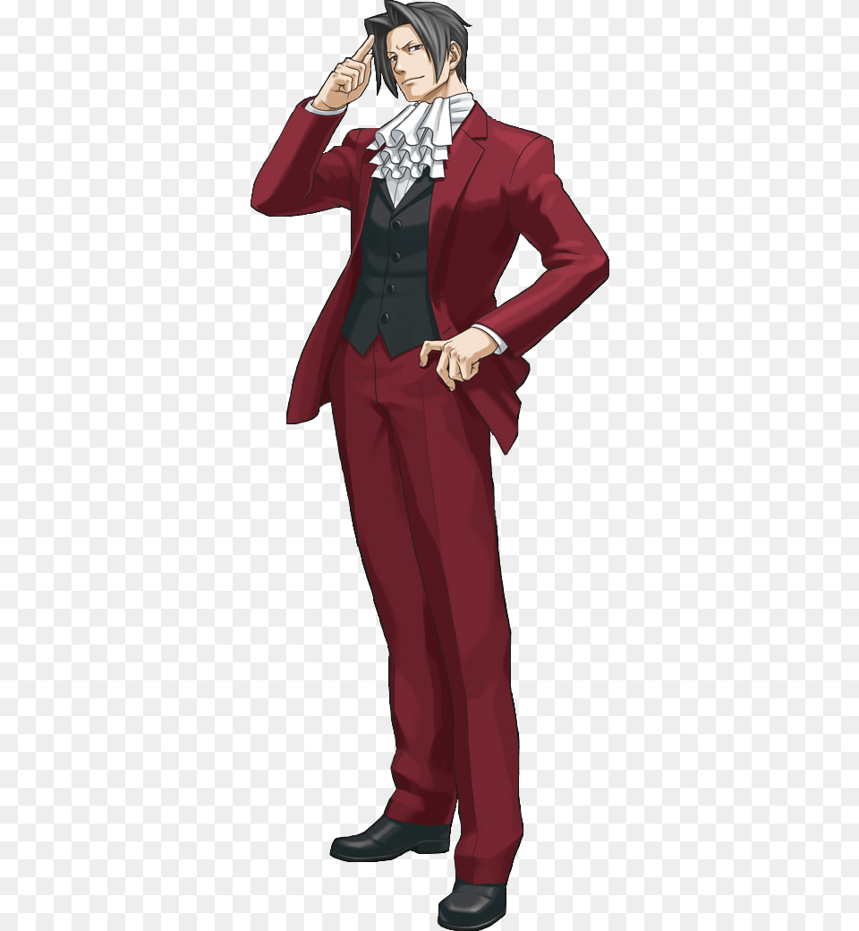 Ace Attorney Edgeworth, Suit, Book, Clothing, Publication Free Png