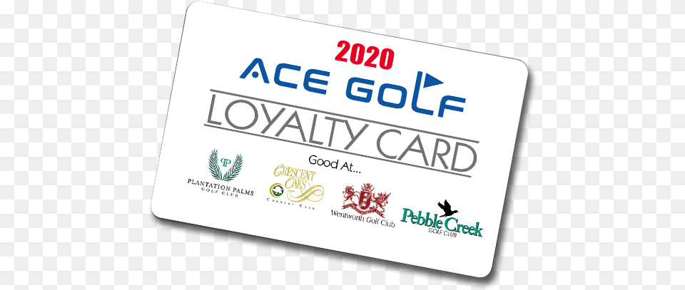 Ace Golf Annual Loyalty Card Pebble Creek Golf Club, Text, Business Card, Paper, Animal Free Png