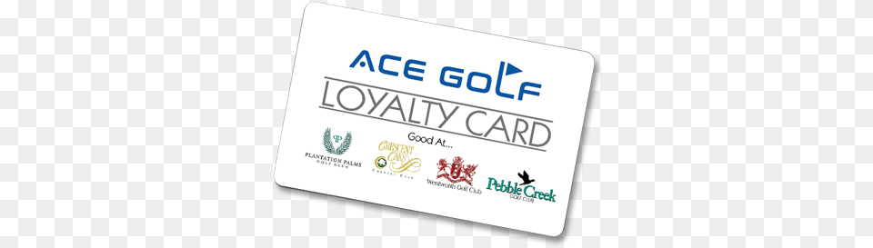 Ace Golf Annual Loyalty Card Pebble Creek Golf Club, Text, Business Card, Paper Png