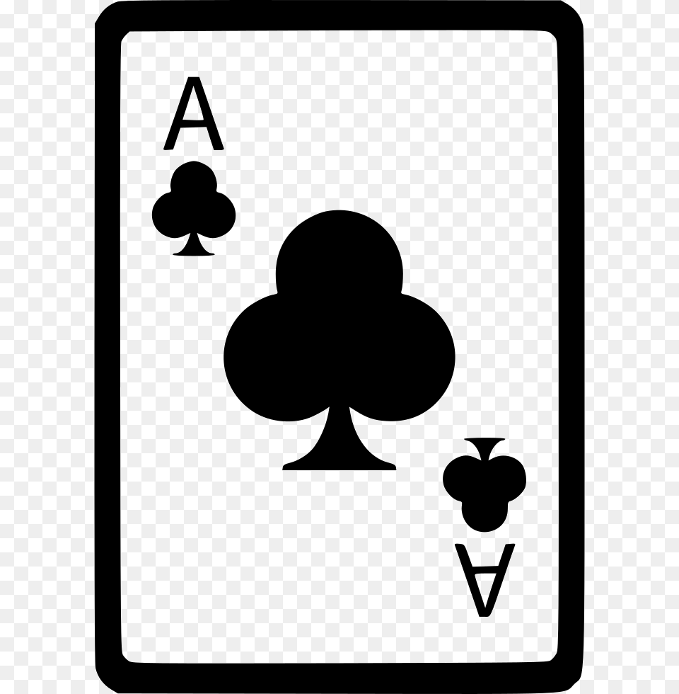Ace Of Clubs Cards Poker Icon Download, Silhouette, Sign, Symbol, Stencil Png