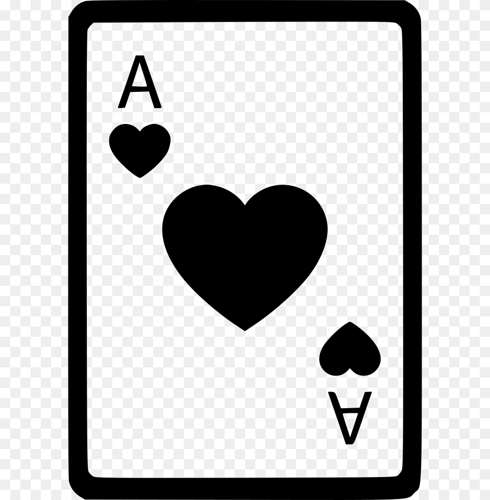 Ace Of Hearts Card Poker Icon Free Download, Stencil, Heart, Symbol Png Image