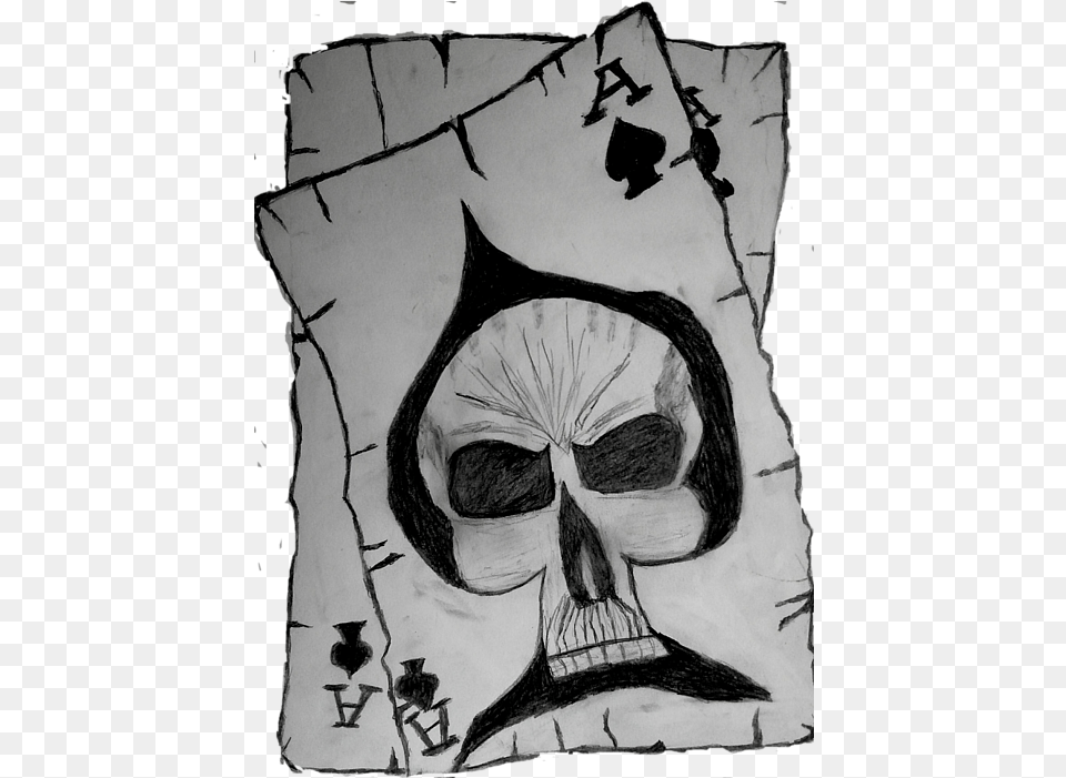 Ace Of Skulls Transparent Background Duvet Cover Sketch, Art, Drawing, Modern Art, Adult Free Png